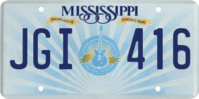 MS license plate JGI416