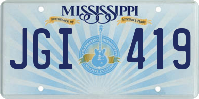 MS license plate JGI419