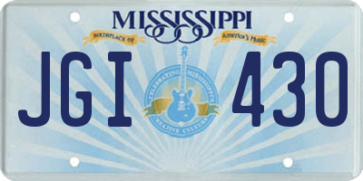 MS license plate JGI430