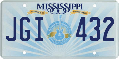 MS license plate JGI432