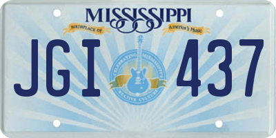 MS license plate JGI437