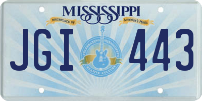 MS license plate JGI443