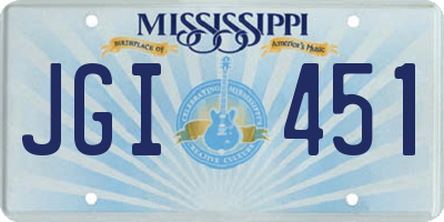 MS license plate JGI451