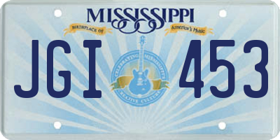 MS license plate JGI453