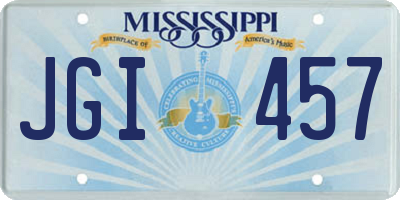 MS license plate JGI457