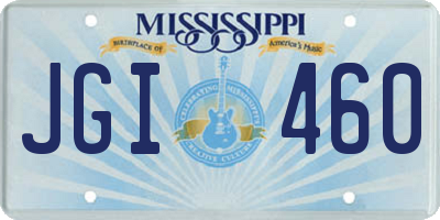 MS license plate JGI460