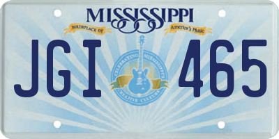 MS license plate JGI465