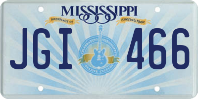 MS license plate JGI466