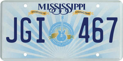 MS license plate JGI467
