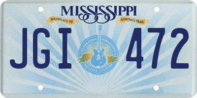 MS license plate JGI472