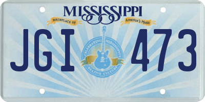 MS license plate JGI473