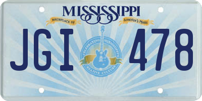 MS license plate JGI478