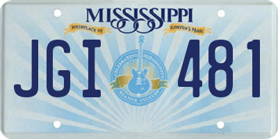 MS license plate JGI481
