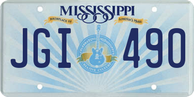 MS license plate JGI490