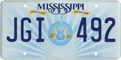 MS license plate JGI492