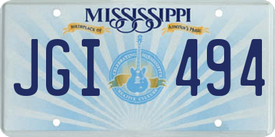 MS license plate JGI494