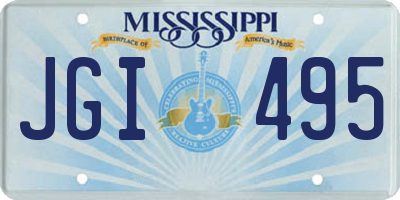 MS license plate JGI495