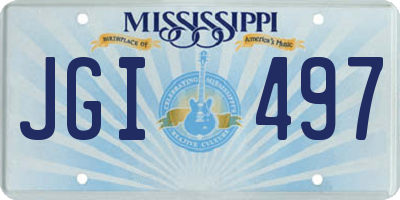MS license plate JGI497