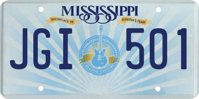 MS license plate JGI501