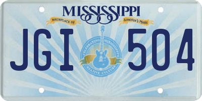 MS license plate JGI504