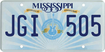MS license plate JGI505