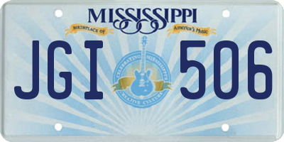 MS license plate JGI506