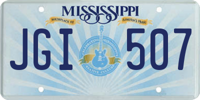 MS license plate JGI507