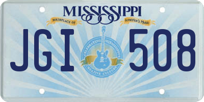 MS license plate JGI508