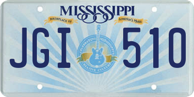 MS license plate JGI510