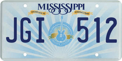 MS license plate JGI512