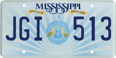 MS license plate JGI513