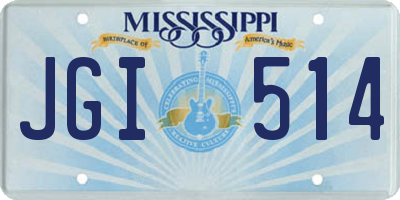 MS license plate JGI514