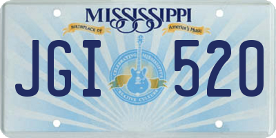 MS license plate JGI520