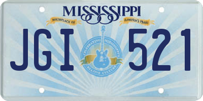 MS license plate JGI521