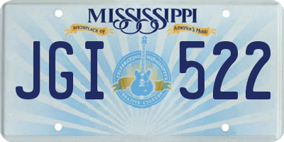 MS license plate JGI522