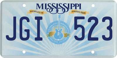 MS license plate JGI523