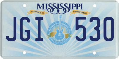 MS license plate JGI530