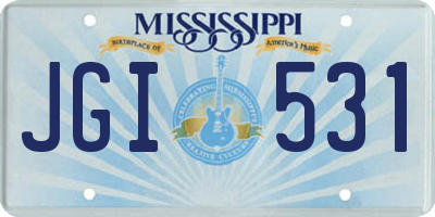 MS license plate JGI531