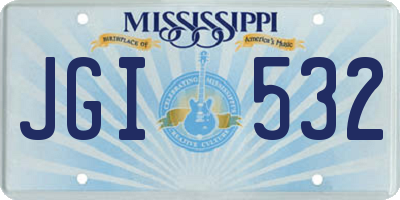 MS license plate JGI532