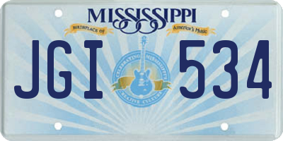 MS license plate JGI534