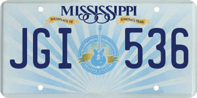 MS license plate JGI536