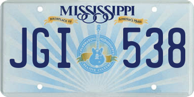 MS license plate JGI538