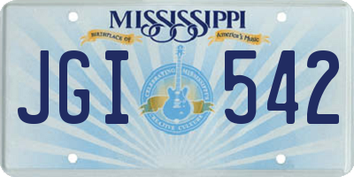 MS license plate JGI542