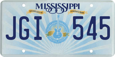 MS license plate JGI545