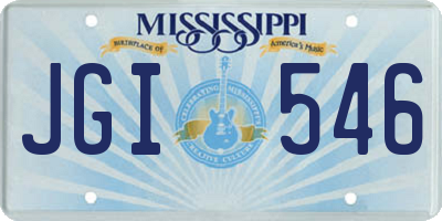 MS license plate JGI546