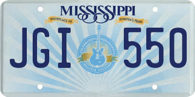 MS license plate JGI550