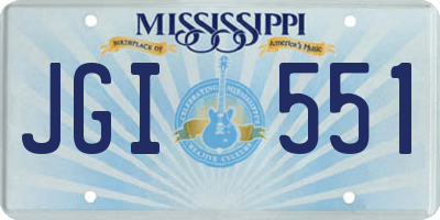 MS license plate JGI551