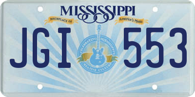 MS license plate JGI553