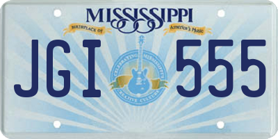 MS license plate JGI555