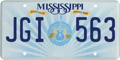 MS license plate JGI563